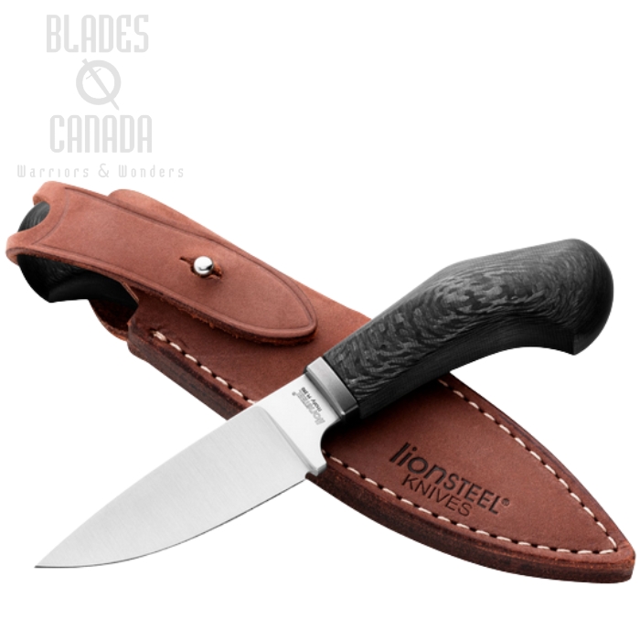 Lion Steel Willy Fixed Blade Knife, M390 Satin, Carbon Fiber, Leather Handle, WL1 CF Lion Steel Willy Fixed Blade Knife, M390 Satin, Carbon Fiber, Leather Handle, WL1 CF